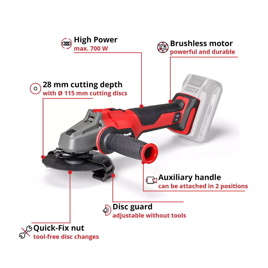 Einhell Professional Cordless Angle Grinder AXXIO 18/115 Q - Image 2